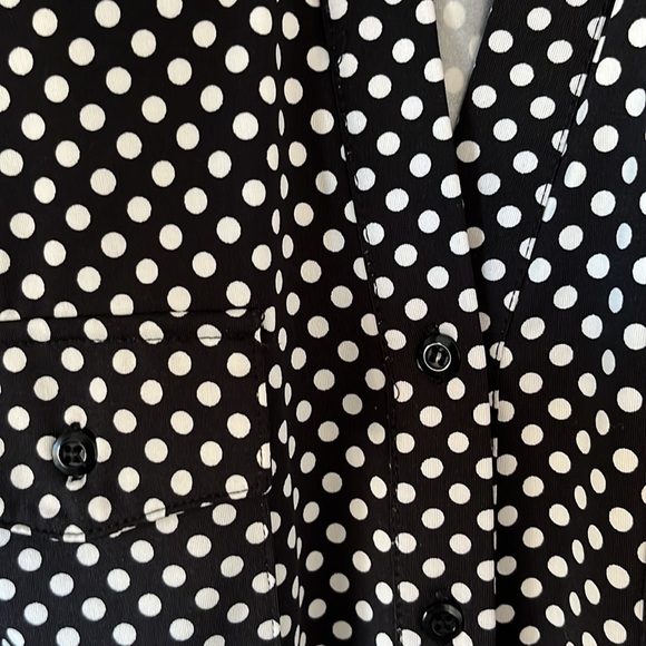 Stretch polka dots black and white comfy blouse - Picture 3 of 7